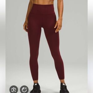 Lululemon Wunder Train High-Rise Tight 25" - Red Merlot - Size 4